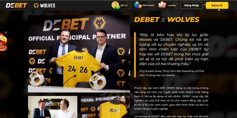 Đối tác chính thức của Debet là Wolverhampton