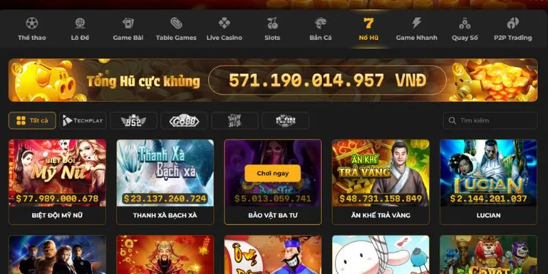 Kho game khổng lồ tại nổ hũ Debet 