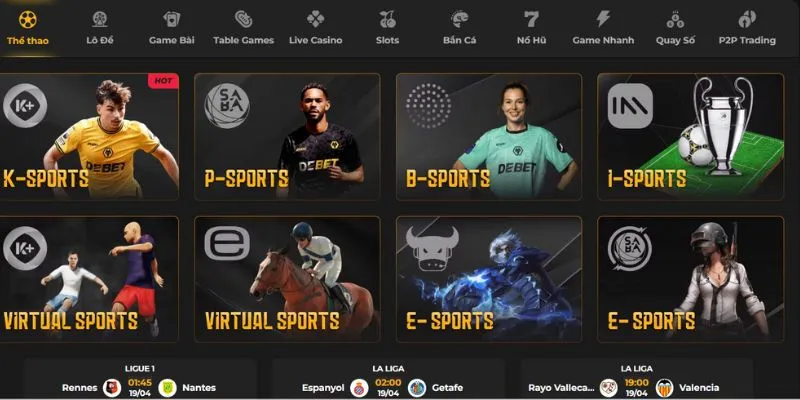 Tìm hiểu thể thao Debet sảnh game hot nhất hiện nay